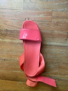 UGG Women's Coral-Pink Slide Sandal with Ankle Wrap
